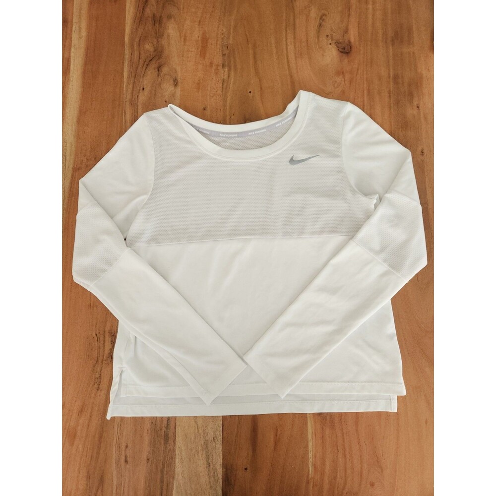 Nike White Dri-FIT Long Sleeve Running Shirt (Women's Small)